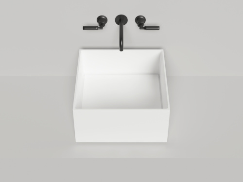 Раковина из искусственного камня S-Stone Salini ARMONIA 130522TM 50х50 накладная цвет белый 1 отверстие под смеситель - фото 2